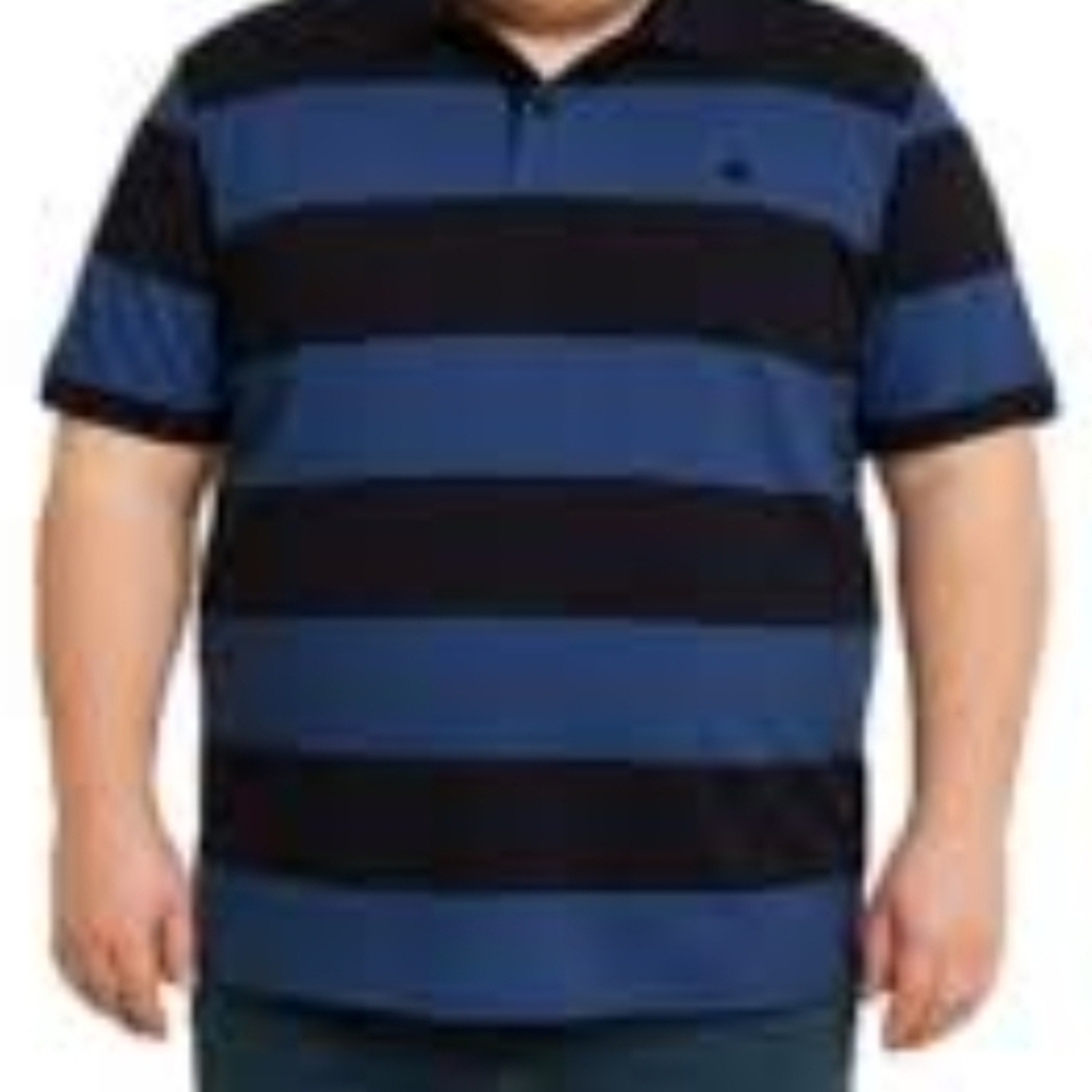 RAGING BULL Polo BIG Men's UNISEX PEOPLE Blue STRIPED RARE HARD SIZ TO FIND 6XL